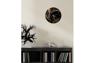 Glass Wall Clock with Geometric Design