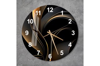 Glass Wall Clock with Geometric Design