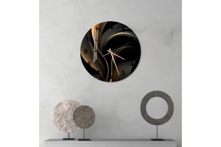 Glass Wall Clock with Geometric Design