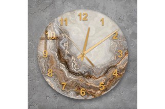 Modern Marble Style Tempered Glass Wall Clock