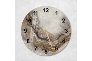 Modern Marble Style Tempered Glass Wall Clock