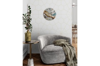 Abstract Colorful Stone Pattern Glass Wall Clock