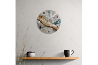 Abstract Colorful Stone Pattern Glass Wall Clock
