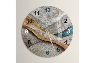 Abstract Colorful Stone Pattern Glass Wall Clock