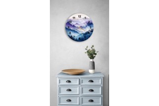 Mountain Pattern Tempered Glass Wall Clock