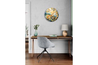 Tropical Plant Tempered Glass Wall Clock
