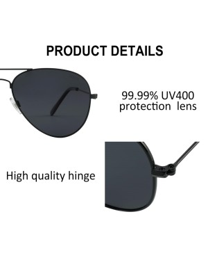 Protective and Lightweight Metal Polarized Aviator Sunglasses