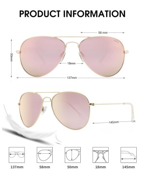 Pink Style Light Metal Polarized Aviator Sunglasses