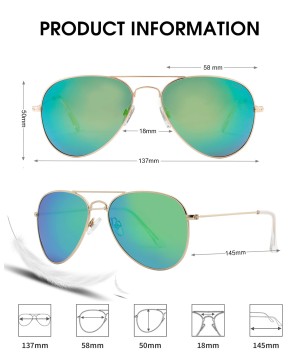 Blue Protection Light Metal Polarized Aviator Sunglasses