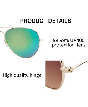 Blue Protection Light Metal Polarized Aviator Sunglasses