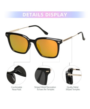 Fashion Rectangular Designer Polarized Square Sunglasses