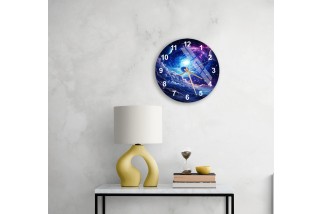 Galaxy Swirl Design Tempered Glass Wall Clock