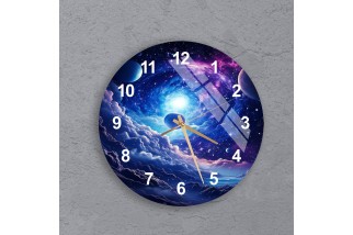 Galaxy Swirl Design Tempered Glass Wall Clock