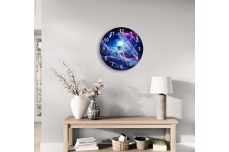 Galaxy Swirl Design Tempered Glass Wall Clock
