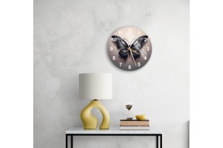 Butterfly Pattern Glass Wall Clock