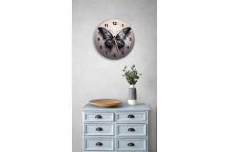 Butterfly Pattern Glass Wall Clock