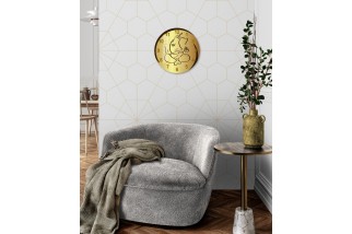 Gold Ganesha Tempered Glass Wall Clock