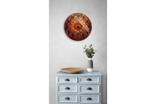 Bohemian Mandala Glass Wall Clock